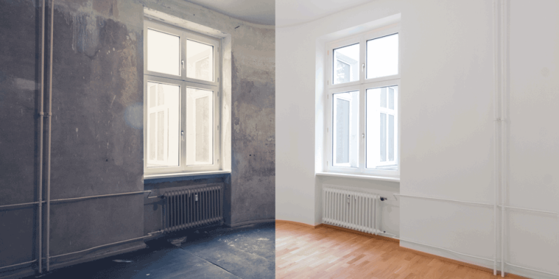 renovation before and after - real estate interior 